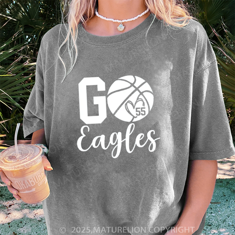 Maturelion Women's T-shirt Personalized Basketball Mom DTG Washed T-shirt