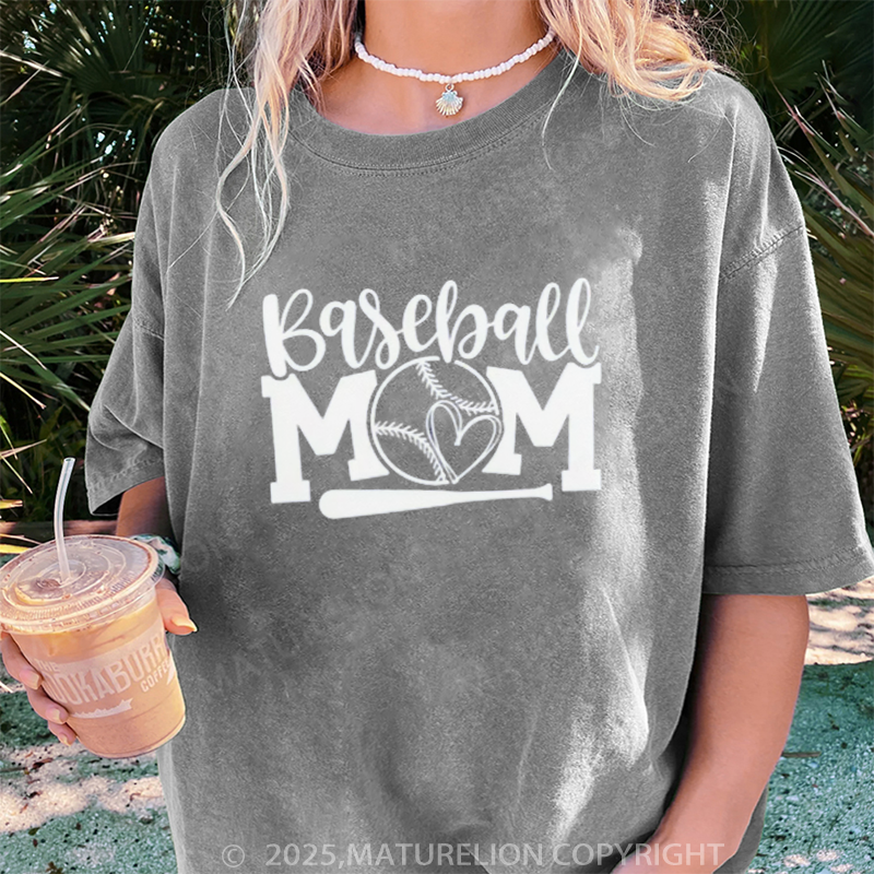 Maturelion Women's T-shirt Baseball Gifts DTG Washed T-shirt