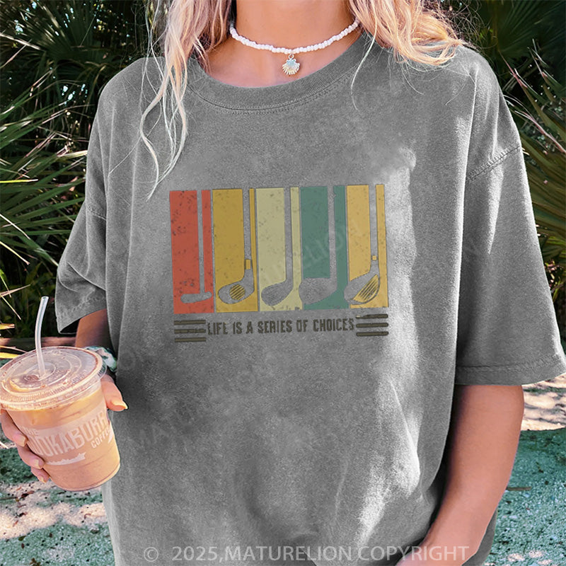 Maturelion Women's T-shirt Gifts For Golfers DTG Washed T-shirt