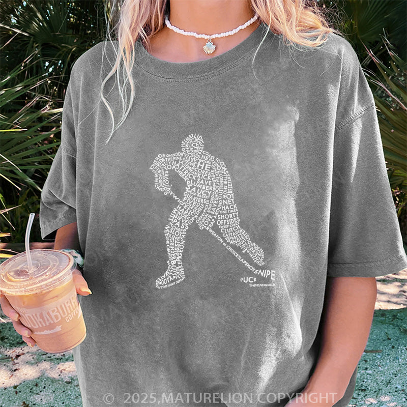 Maturelion Women's T-shirt Hockey Player DTG Washed T-shirt