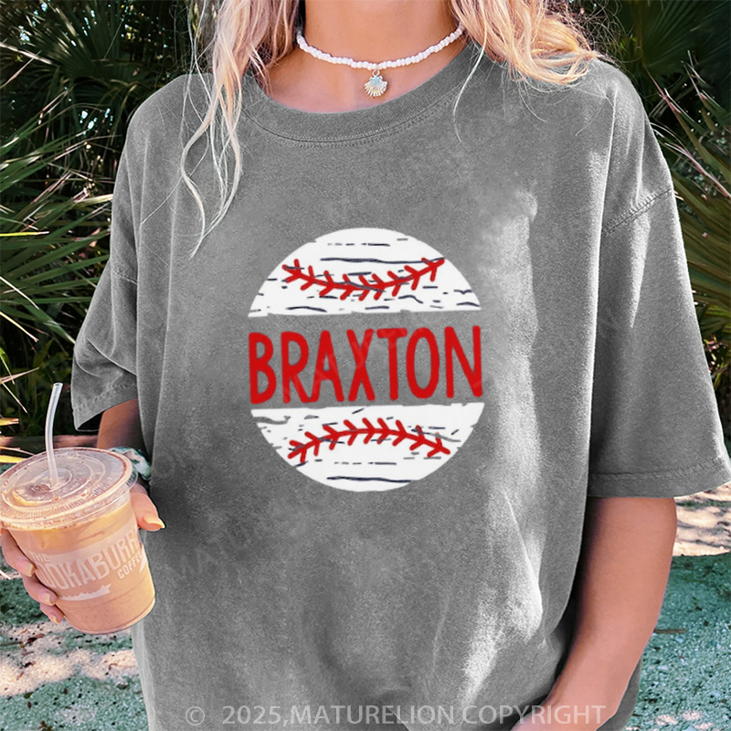 Maturelion Women's T-shirt Baseball DTG Washed T-shirt