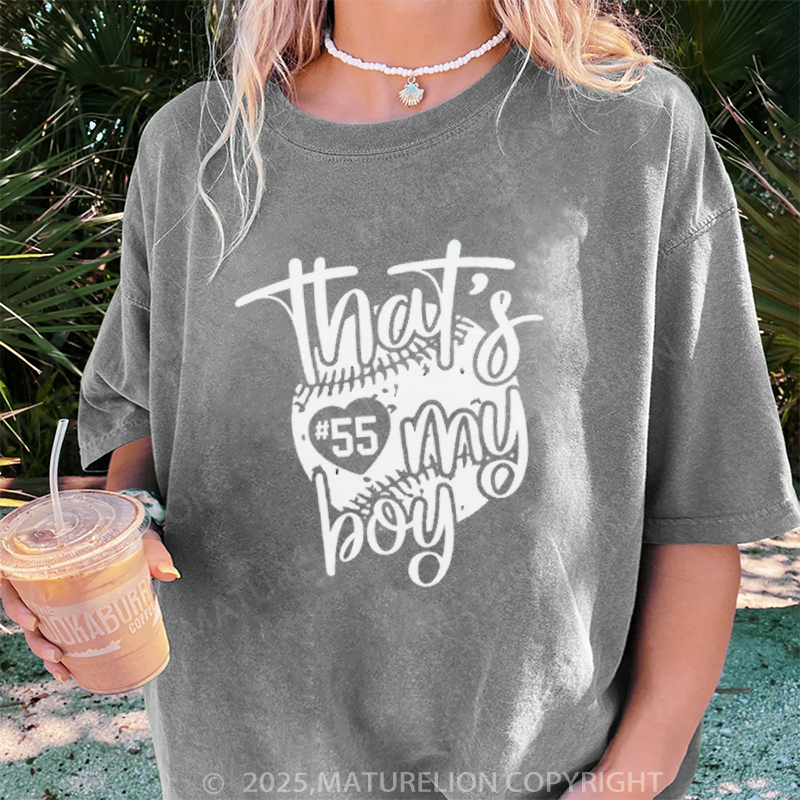 Maturelion Women's T-shirt That's My Boy Custom Sport DTG Washed T-shirt