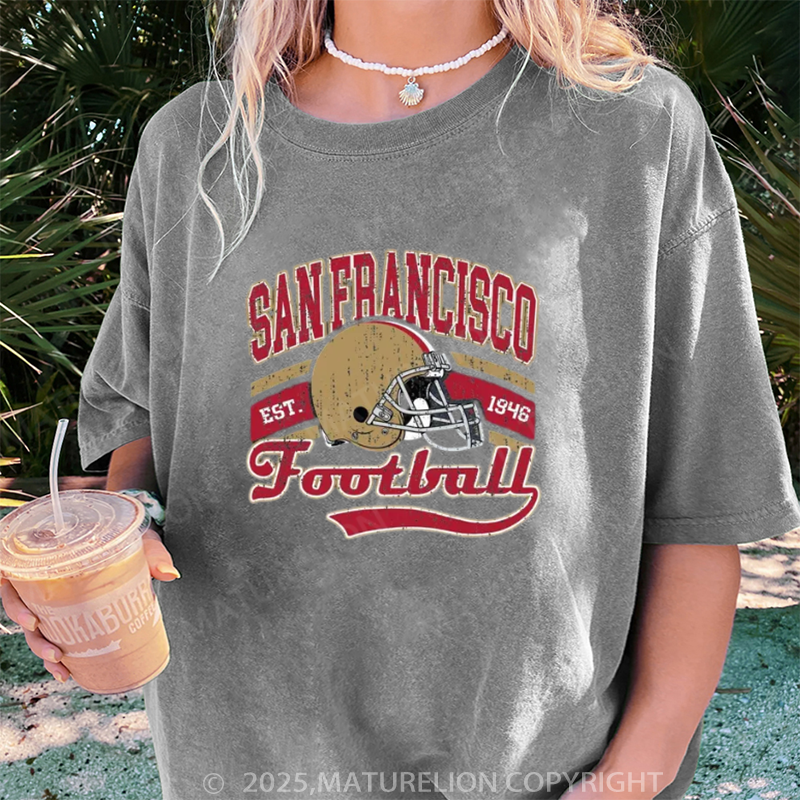 Maturelion Women's T-shirt San Francisco Football DTG Washed T-shirt