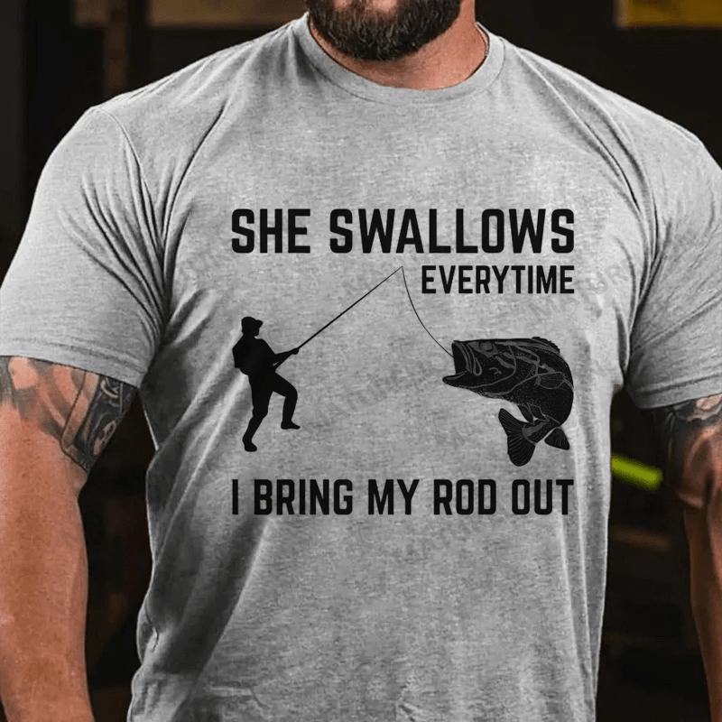 Maturelion Men's T-shirt I Bring My Rod Out Cotton T-shirt