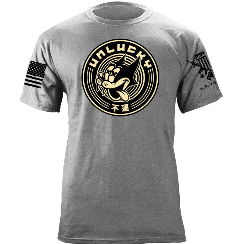 Maturelion Men's T-shirt Unlucky Cat Cotton T-shirt