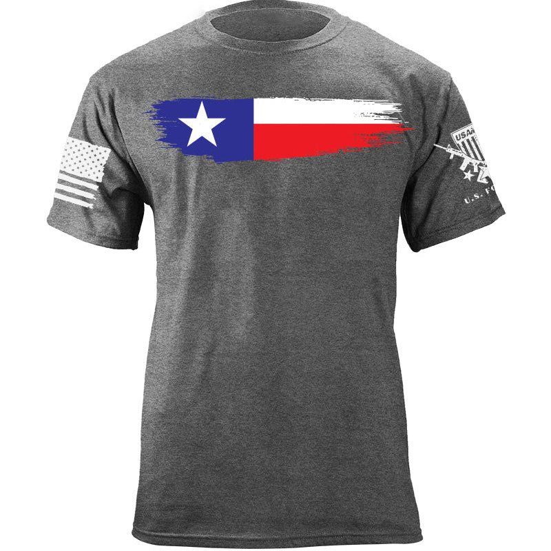 Maturelion Men's T-shirt Torn Texas Flag Cotton T-shirt