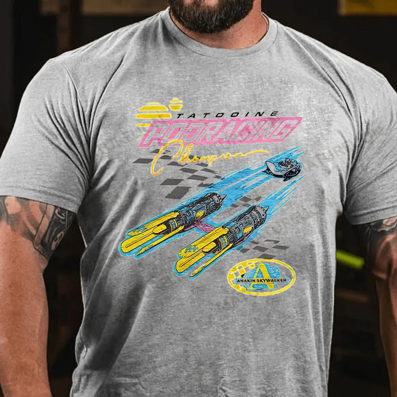 Maturelion Men's T-Shirt Retro Tatooine Podracing Champion Cotton T-Shirt