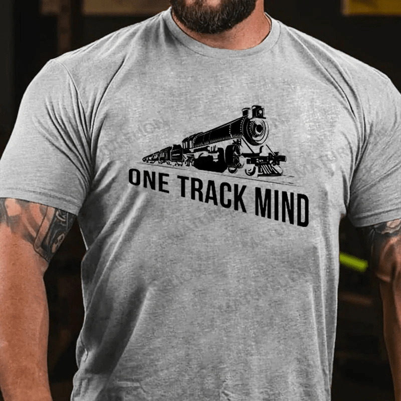 Maturelion Men's T-shirt One Track Mind Cotton T-shirt