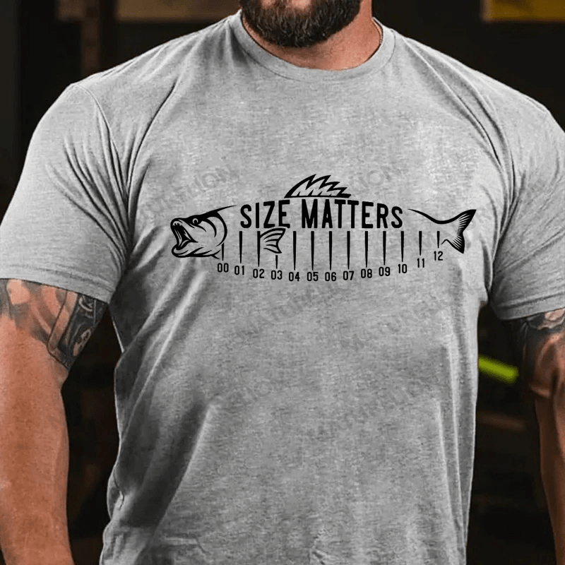 Maturelion Men's T-shirt Size Matters Cotton T-shirt