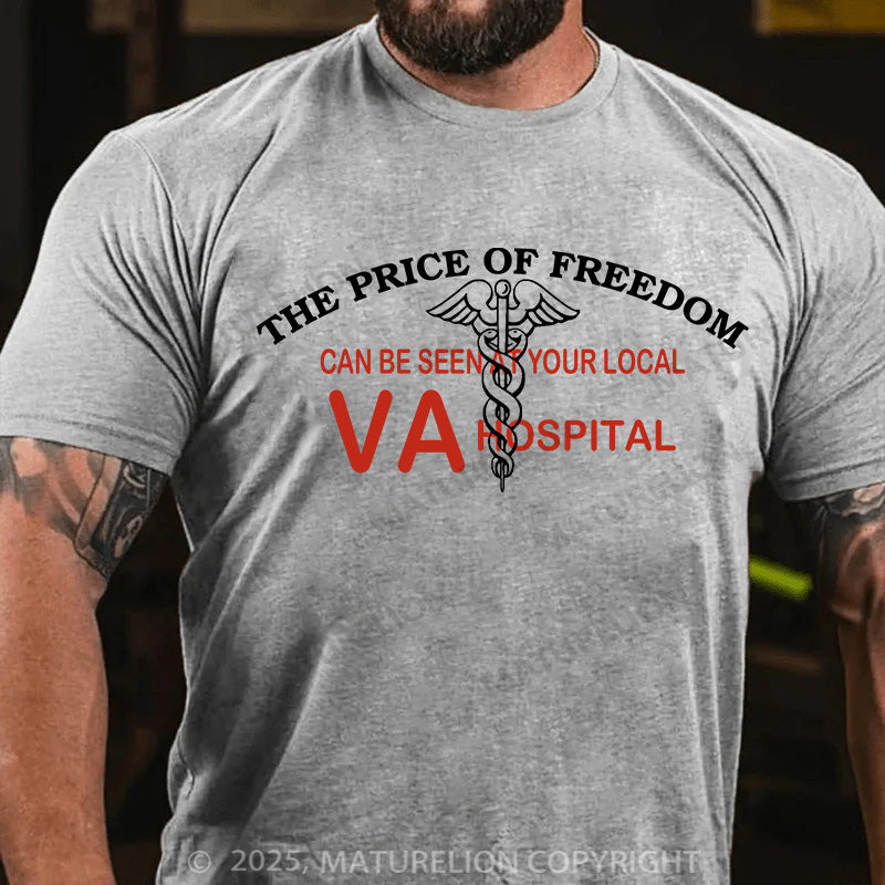 Maturelion Men's T-shirt The Cost Of Freedom Patch Cotton T-shirt