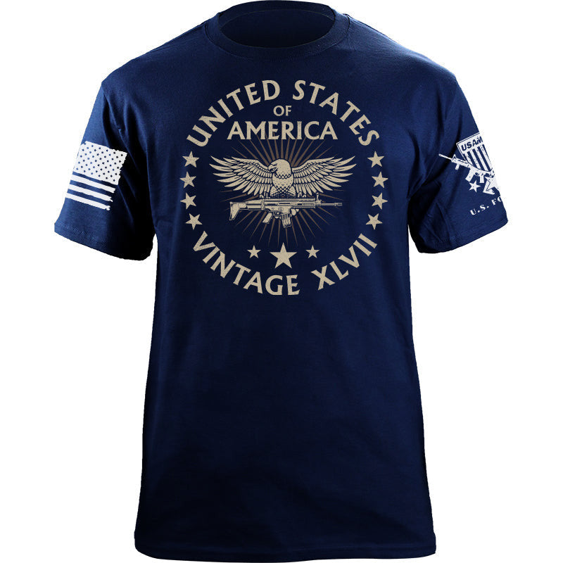 Maturelion Men's T-shirt United States of America Vintage Cotton T-shirt