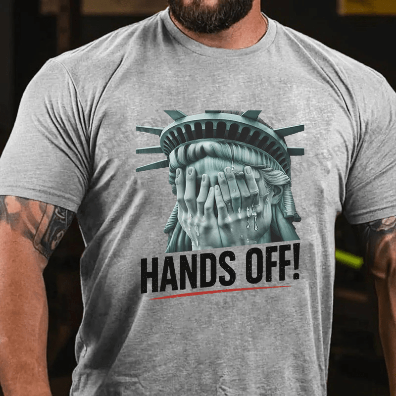 Maturelion Men's T-shirt Hands Off Cotton T-shirt