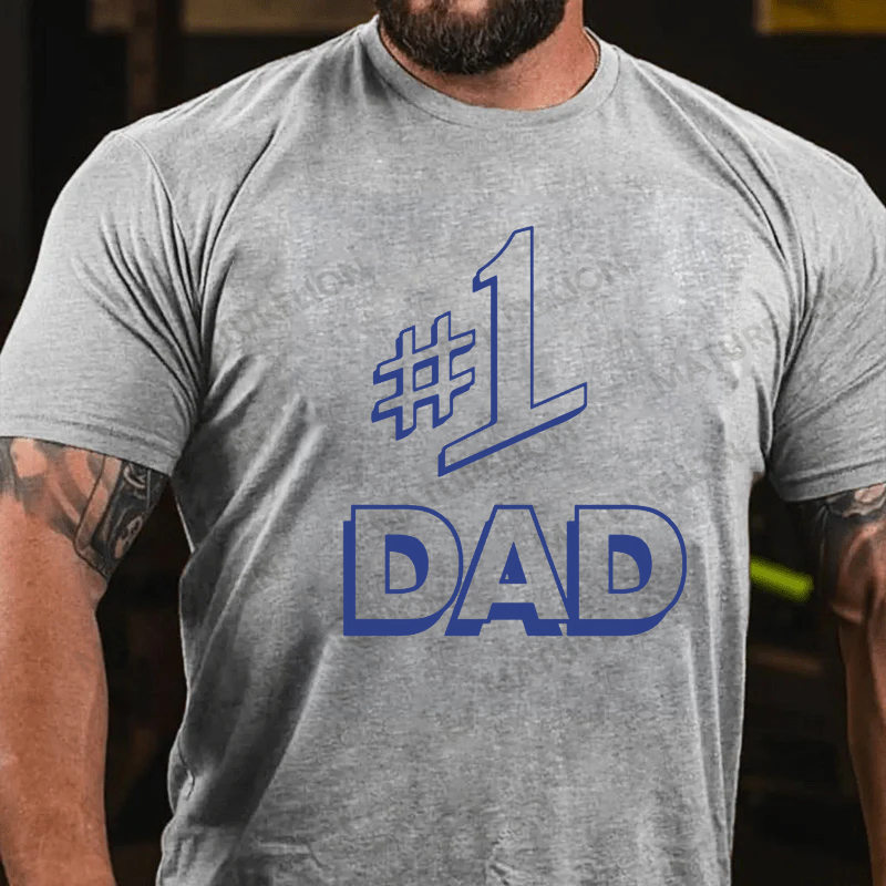 Maturelion Men's T-shirt Number 1 Dad Father's Day T-shirt