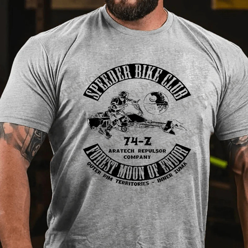 Maturelion Men's T-Shirt Speeder Bike Club Cotton T-Shirt