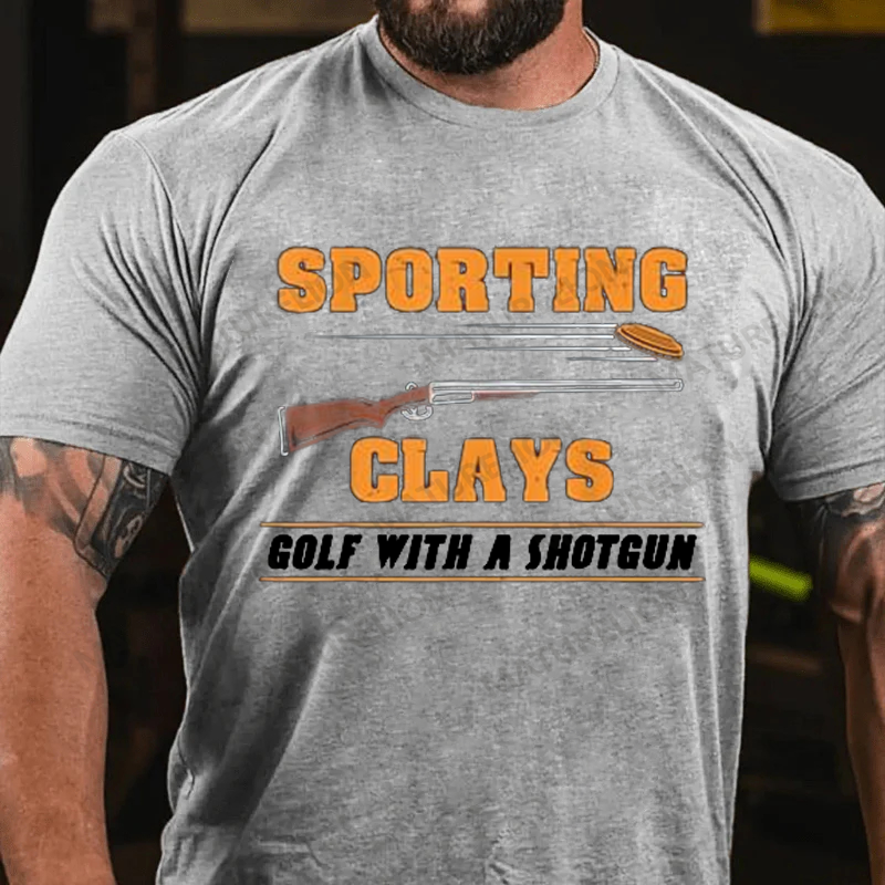 Maturelion Men's T-shirt Golf With A Shotgun Cotton T-shirt