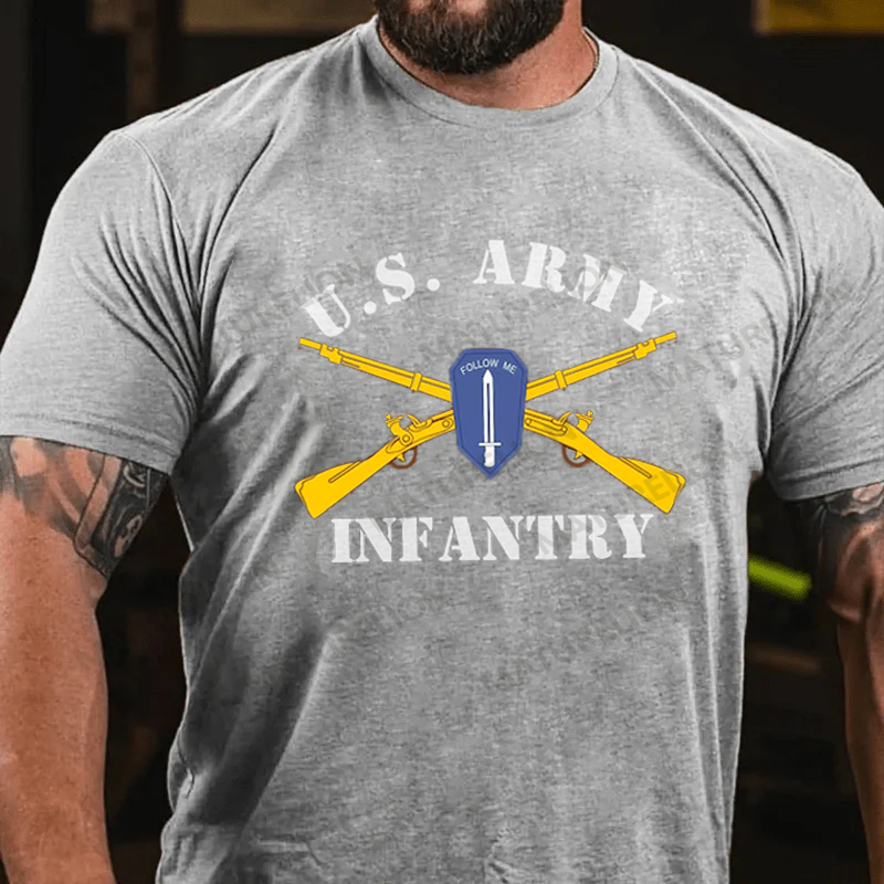 Maturelion Men's T-shirt U.S. Army Infantry Cotton T-shirt