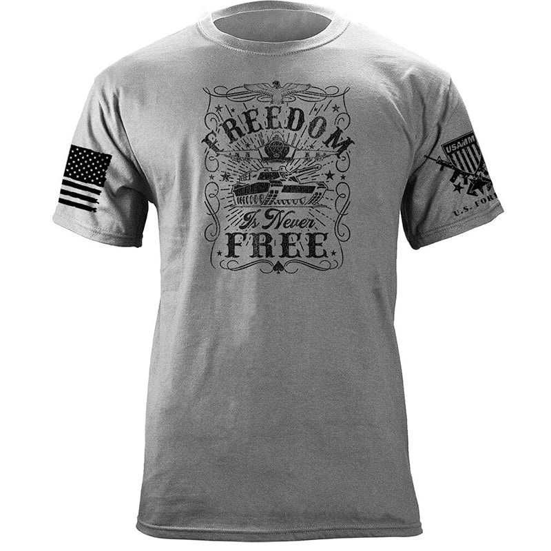 Maturelion Men's T-shirt Freedom is Never Free Cotton T-shirt