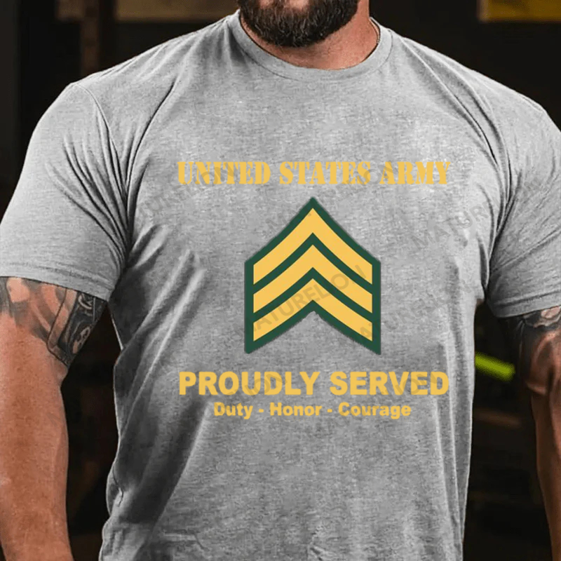 Maturelion Men's T-shirt US Army E-5 Sergeant Cotton T-shirt