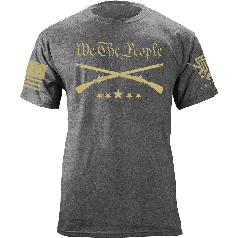 Maturelion Men's T-shirt We The People Muskets  Cotton T-shirt
