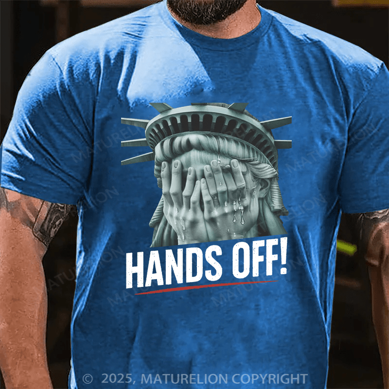 Maturelion Men's T-shirt Hands Off Cotton T-shirt