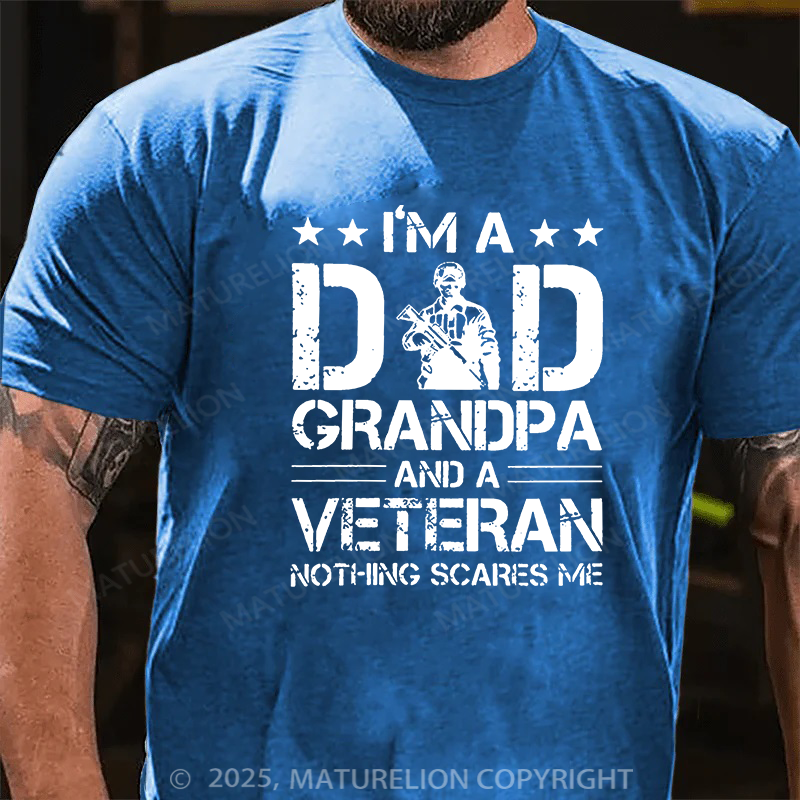 Maturelion Men's T-shirt Dad Grandpa And Veteran Cotton T-shirt