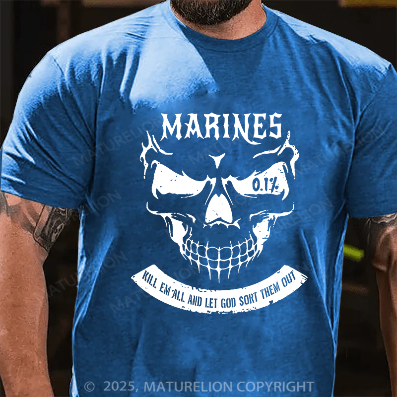 Maturelion Men's T-Shirt Kill Em All And Let God Sort Them Out Cotton T-Shirt