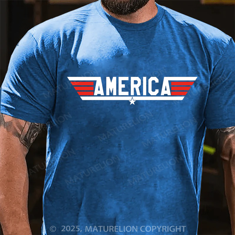 Maturelion Men's T-shirt America 4th Of July T-shirt