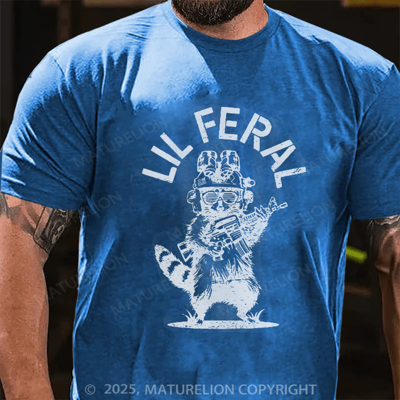 Maturelion Men's T-Shirt Lil Feral Raccoon Cotton T-Shirt