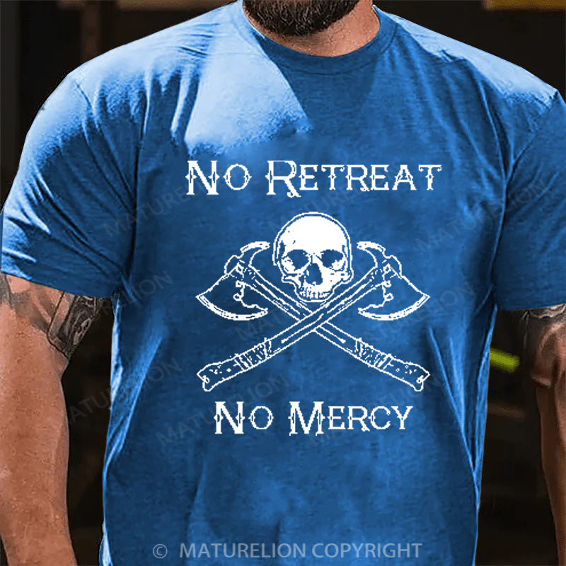Maturelion Men's T-shirt No Retreat No Mercy Cotton T-shirt