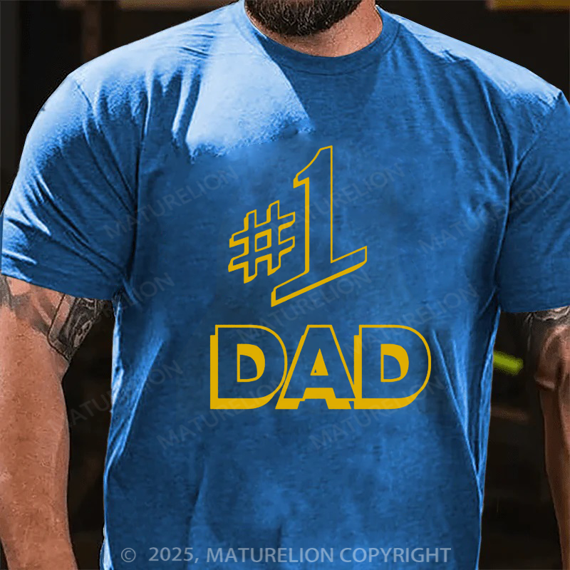 Maturelion Men's T-shirt Number 1 Dad Father's Day T-shirt