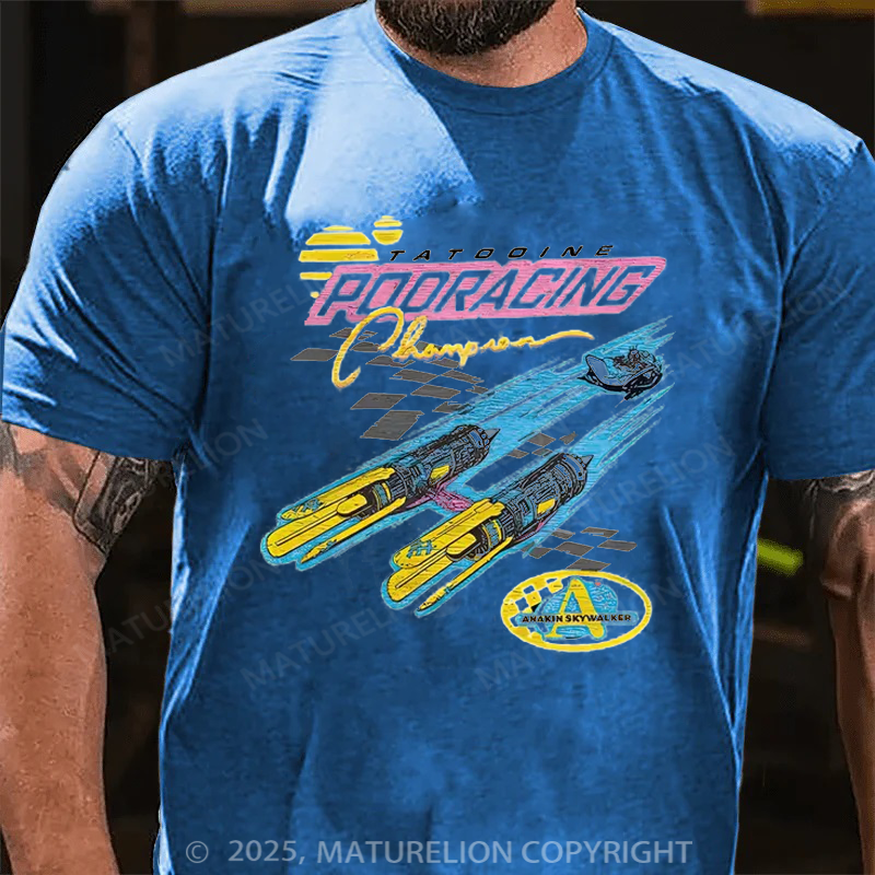Maturelion Men's T-Shirt Retro Tatooine Podracing Champion Cotton T-Shirt