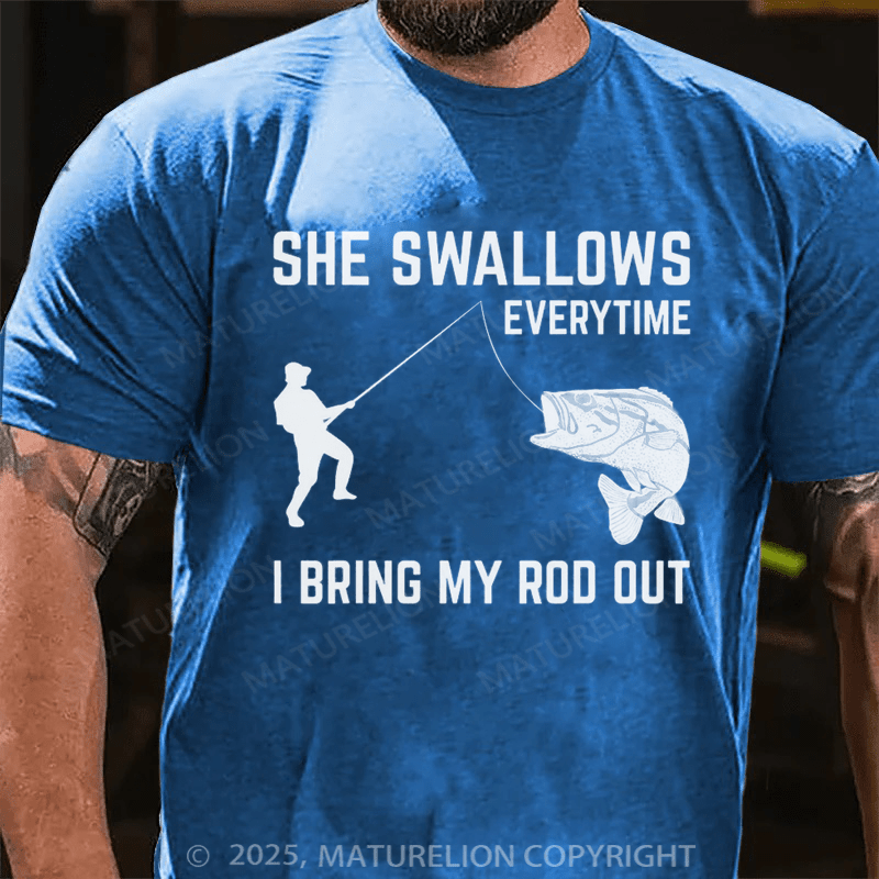 Maturelion Men's T-shirt I Bring My Rod Out Cotton T-shirt