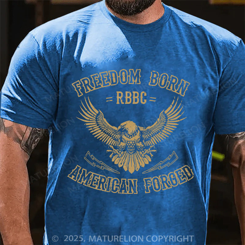 Maturelion Men's T-shirt American Forged Cotton T-shirt