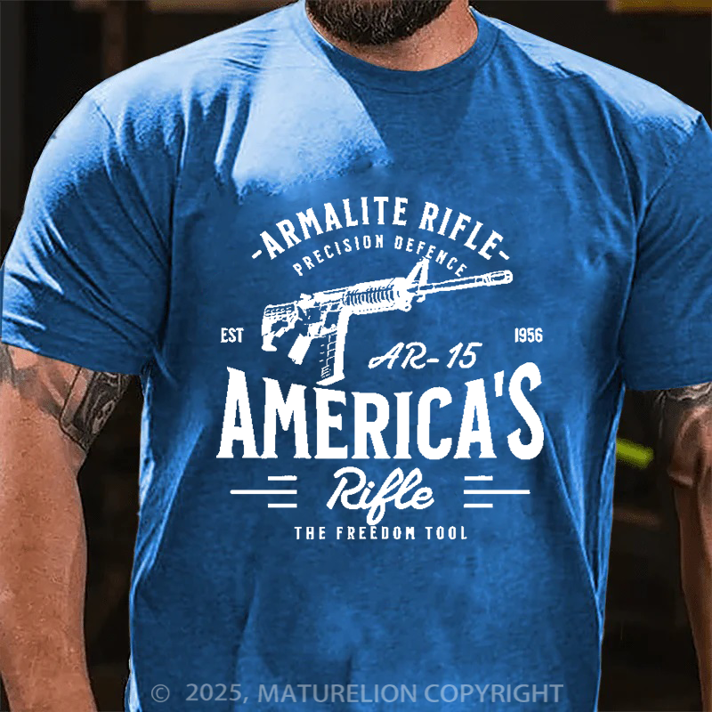 Maturelion Men's T-Shirt Second Amendment AR-15 Cotton T-Shirt