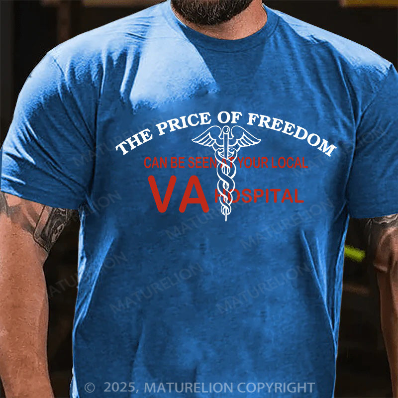 Maturelion Men's T-shirt The Cost Of Freedom Patch Cotton T-shirt