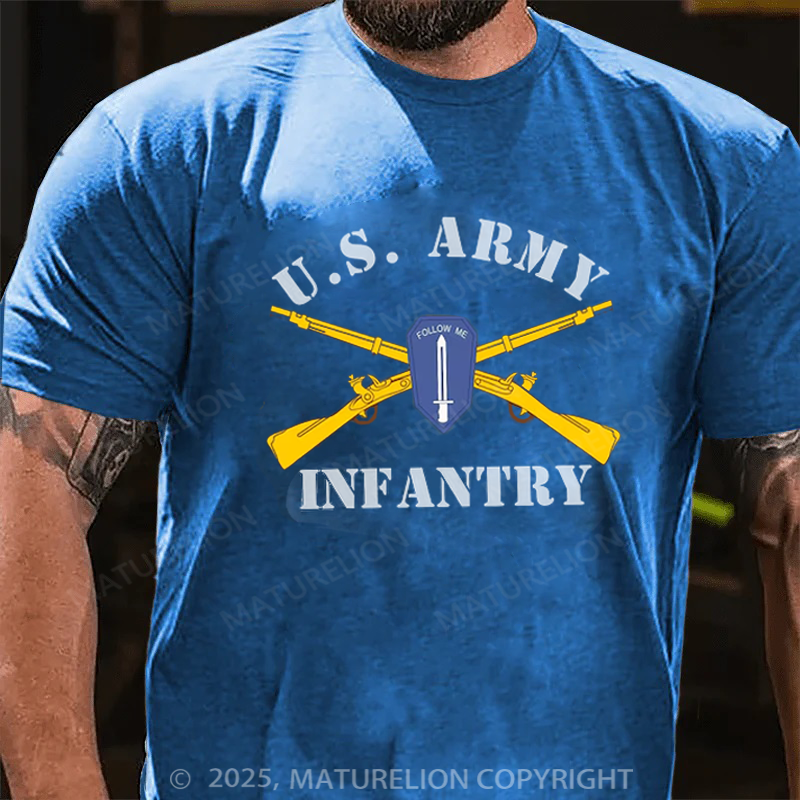 Maturelion Men's T-shirt U.S. Army Infantry Cotton T-shirt