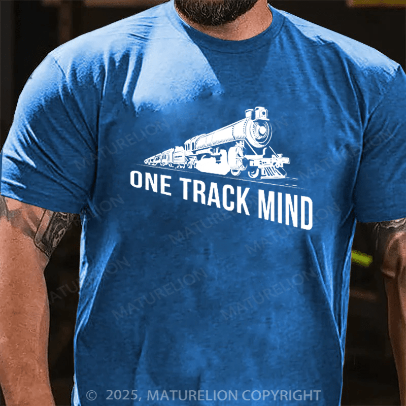 Maturelion Men's T-shirt One Track Mind Cotton T-shirt