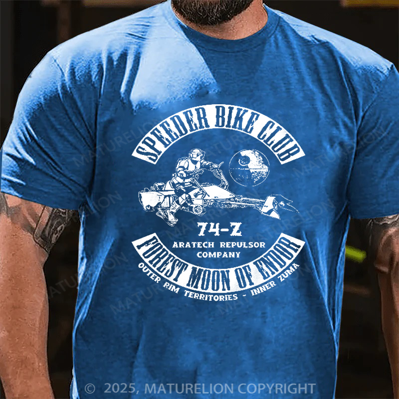 Maturelion Men's T-Shirt Speeder Bike Club Cotton T-Shirt