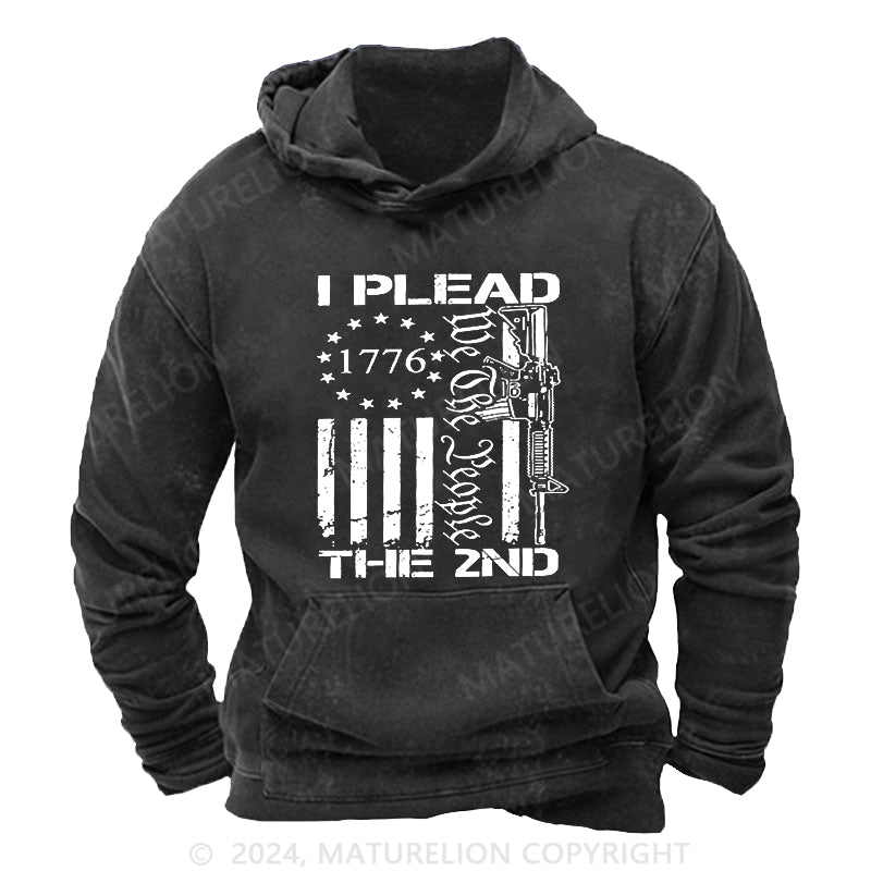Maturelion I Plead The 2nd Amendment We The People AR15 Pro Gun DTG Printing Washed Custom Hoodie