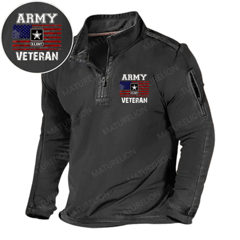 Maturelion Men's Henley Shirt Army U.S.Army Veteran Henley Shirt Henley Shirt