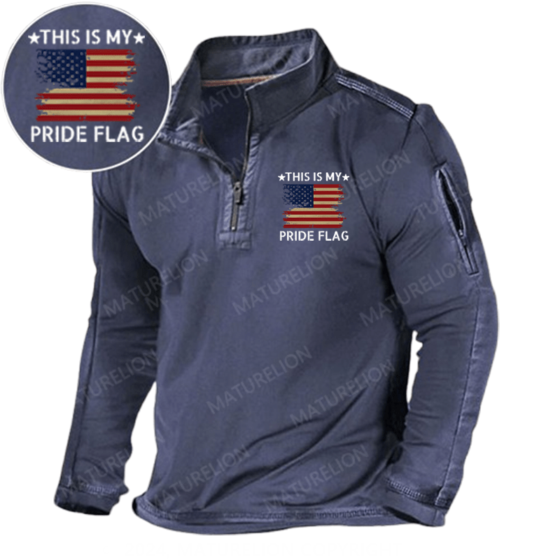 Maturelion Men's Henley Shirt Maturelion Men's Henley Shirt This Is My Pride Flag USA Flag Henley Shirt