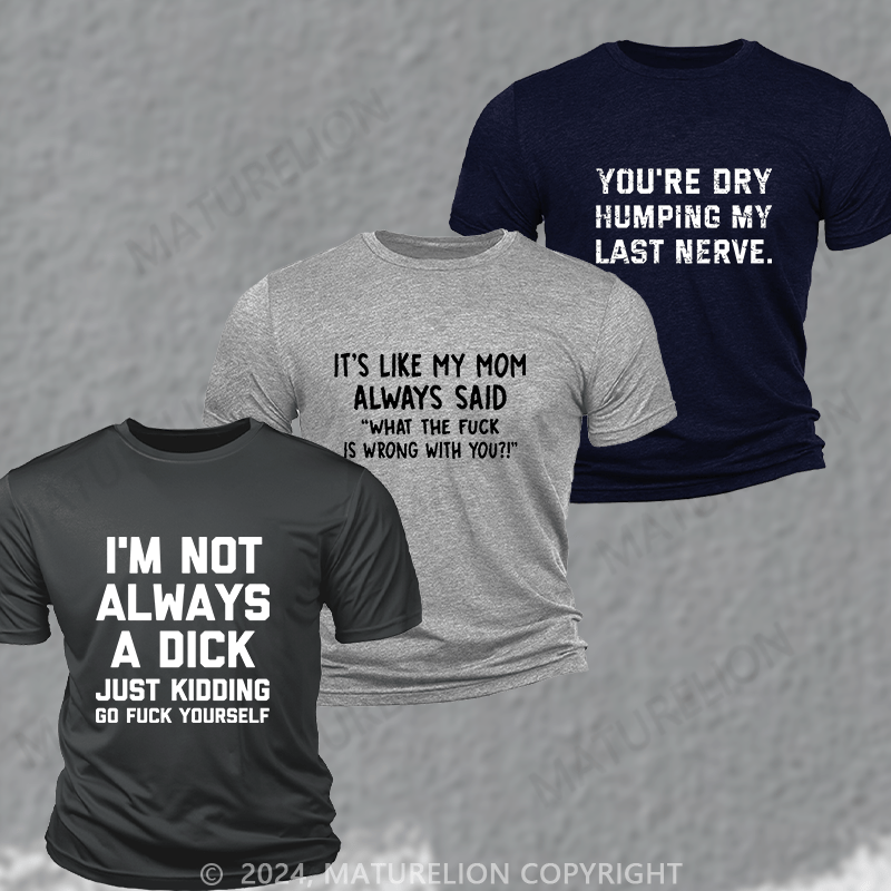 Maturelion 3-Pack Moisture-wicking Breathable Sarcastic T-Shirt