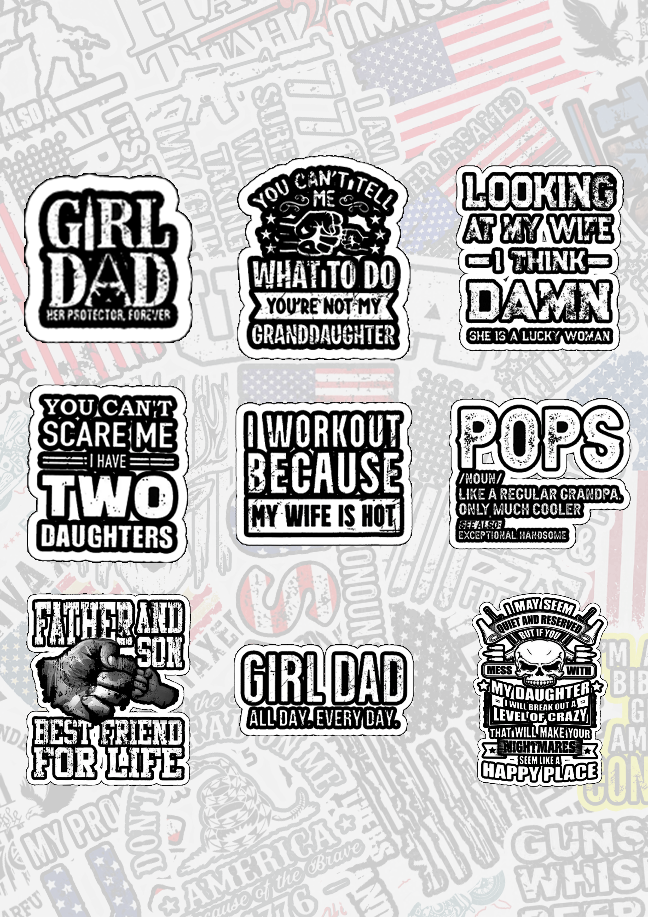 Maturelion Dad & Family Stickers