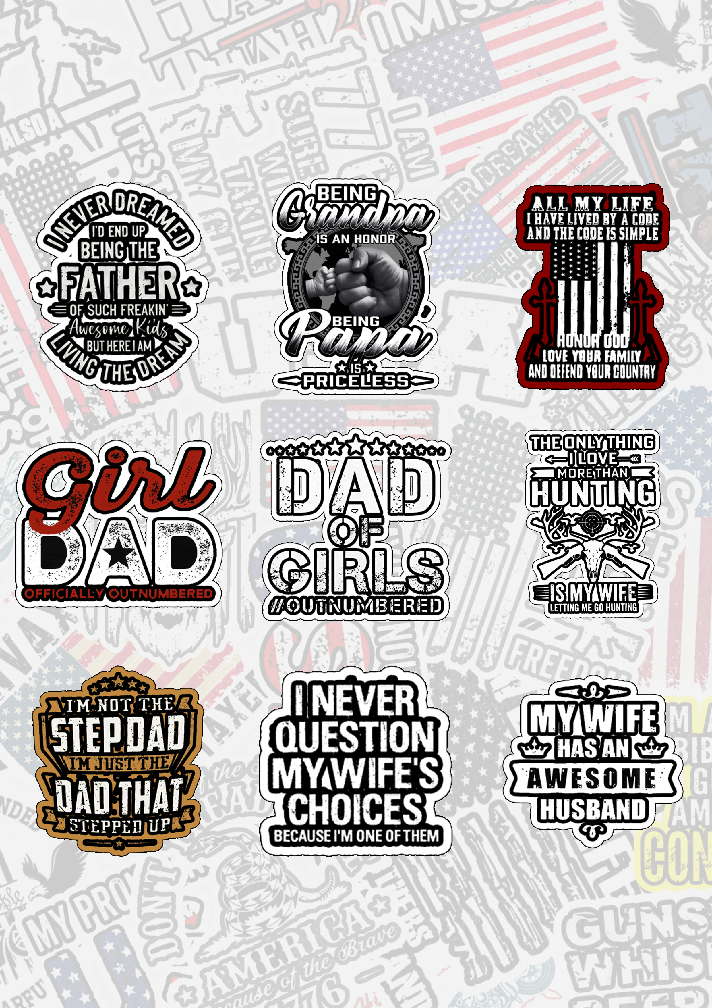 Maturelion Dad & Family Stickers