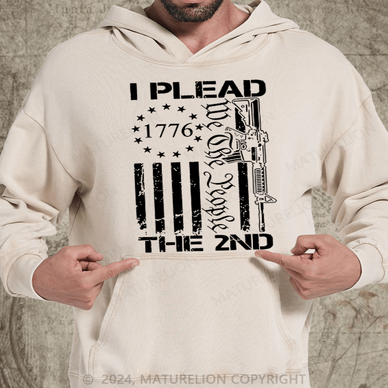 Maturelion I Plead The 2nd Amendment We The People AR15 Pro Gun DTG Printing Washed Custom Hoodie