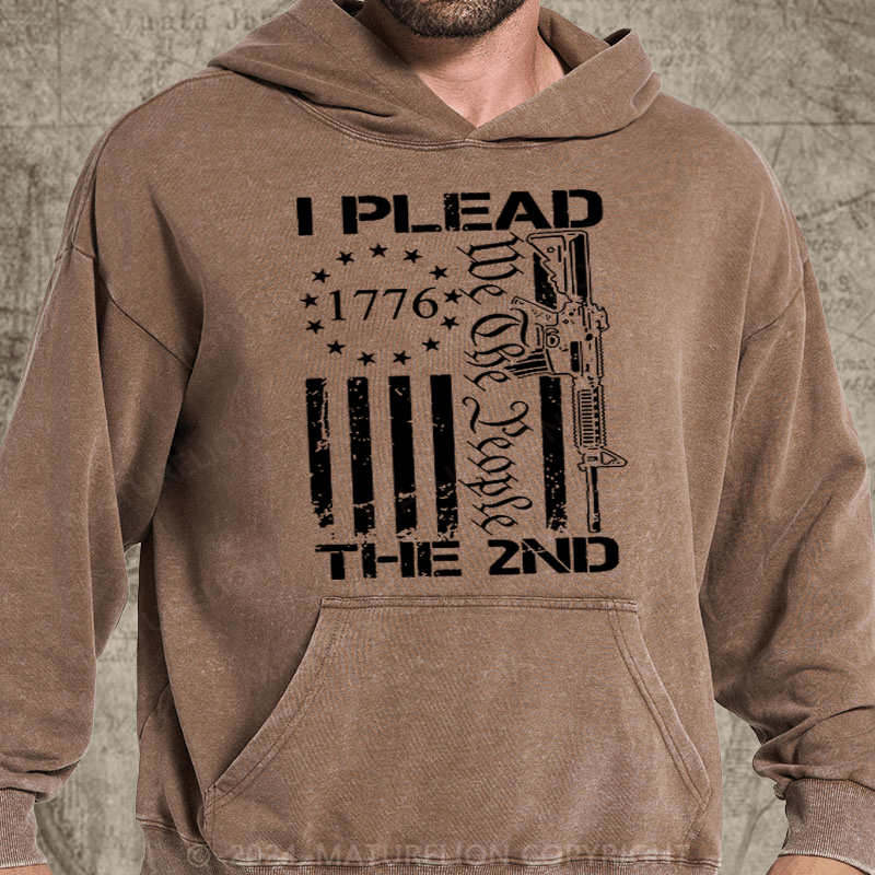 Maturelion I Plead The 2nd Amendment We The People AR15 Pro Gun DTG Printing Washed Custom Hoodie