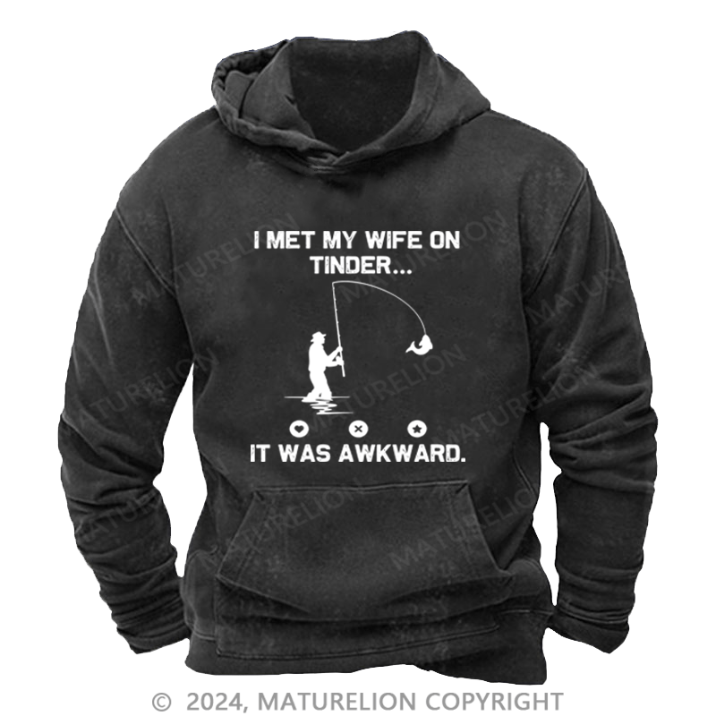 Maturelion Men's Hoodie I Fish Because My Wife Wont Follow Me There Funny Fishing Hoodie
