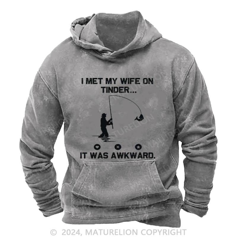 Maturelion Men's Hoodie I Fish Because My Wife Wont Follow Me There Funny Fishing Hoodie
