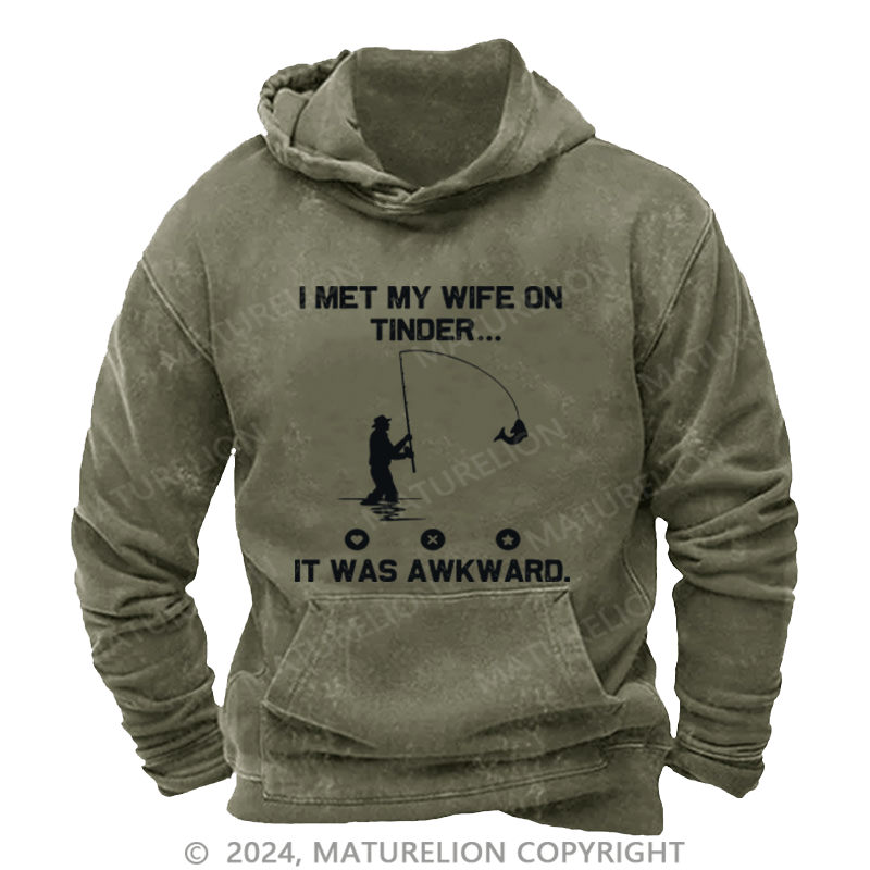 Maturelion Men's Hoodie I Fish Because My Wife Wont Follow Me There Funny Fishing Hoodie