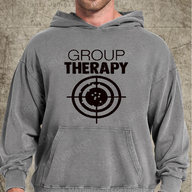Maturelion Group Therapy Target Practice Shooting DTG Printing Washed Custom Hoodie